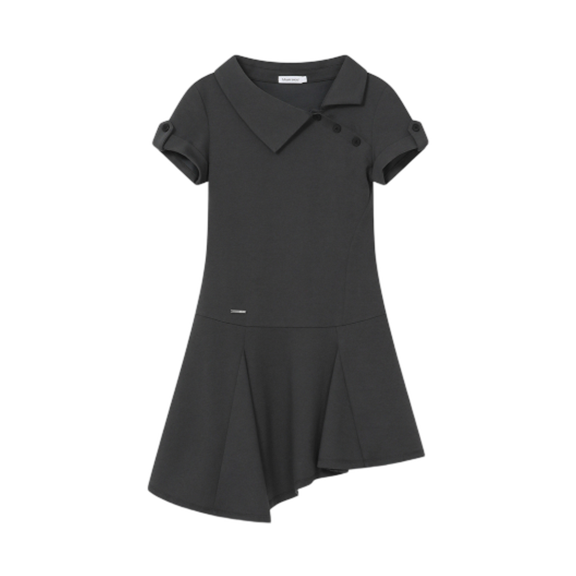 - (W) Miseki Seoul Slash Button Flare One Piece Charcoal