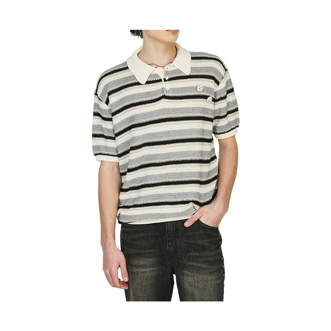 더그레이티스트 스트라이프 폴로셔츠 그레이(The Greatest Stripe Polo Shirt Gray) - 2