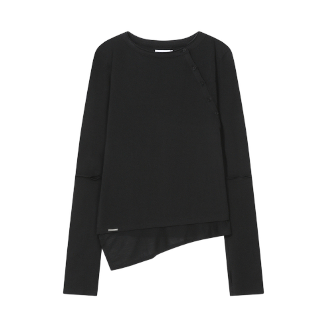 - (W) Miseki Seoul Slash Button Layered Long Sleeve Black
