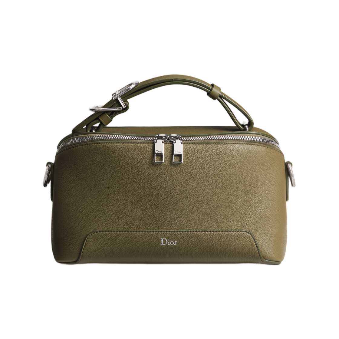 1LLPO497MAS-H680 Dior Arch Zip Strap Bag Grained Calfskin Khaki