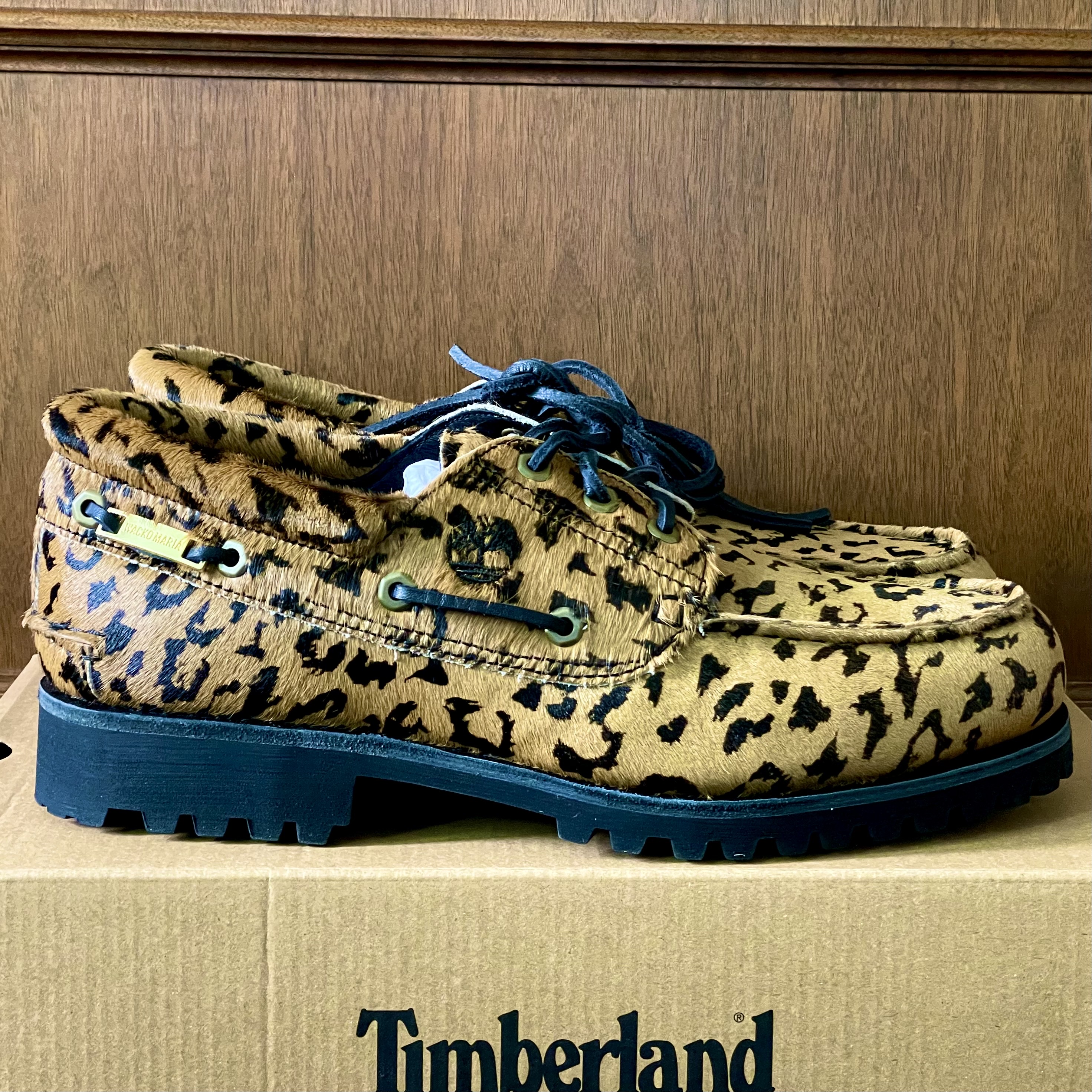 Timberland x Wacko Maria 3-Eye Authentic Boat Shoes Leopard - Wide 착용 스타일 - 3