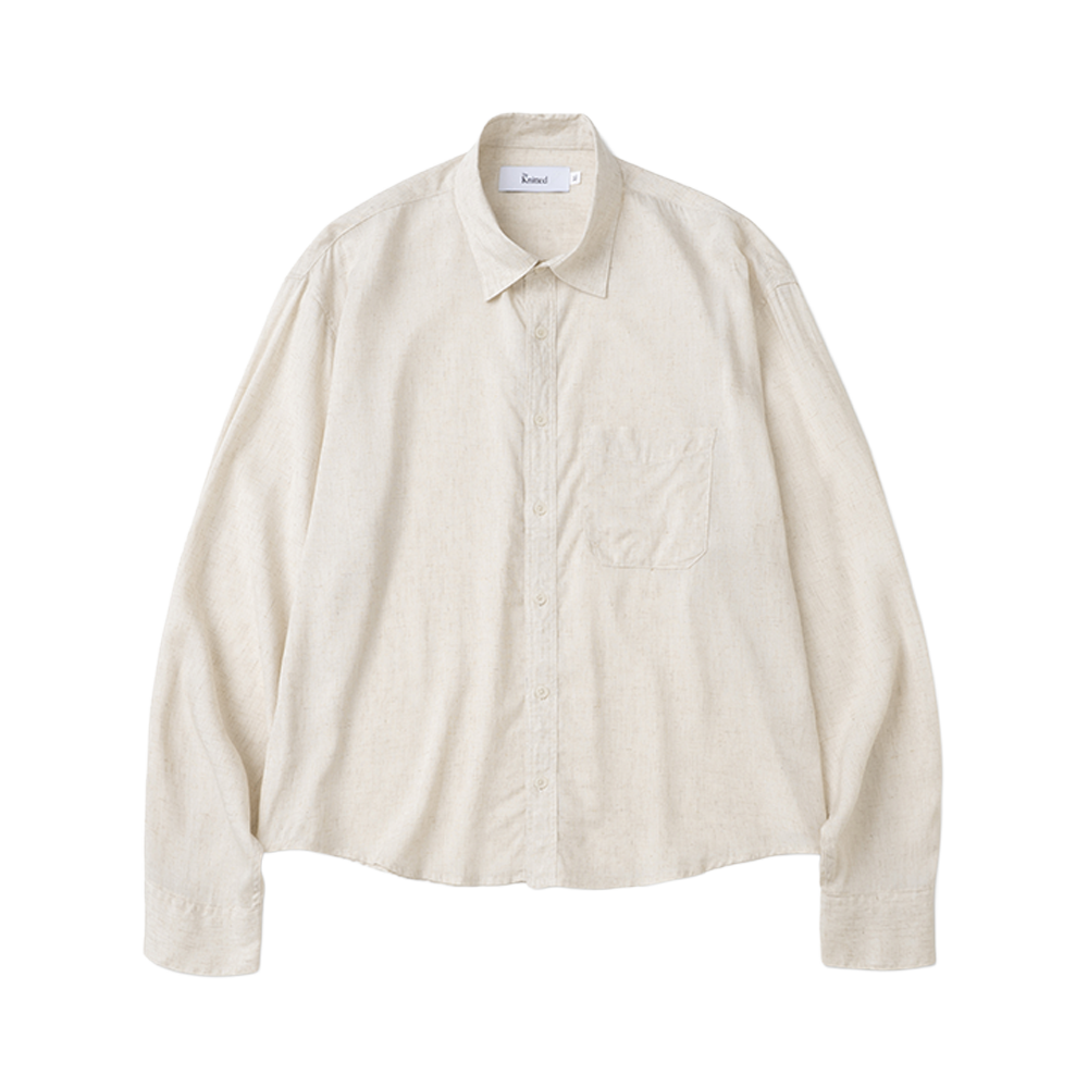 니티드 린넨 크롭 셔츠 린넨(Knitted Linen Crop Shirts Linen)