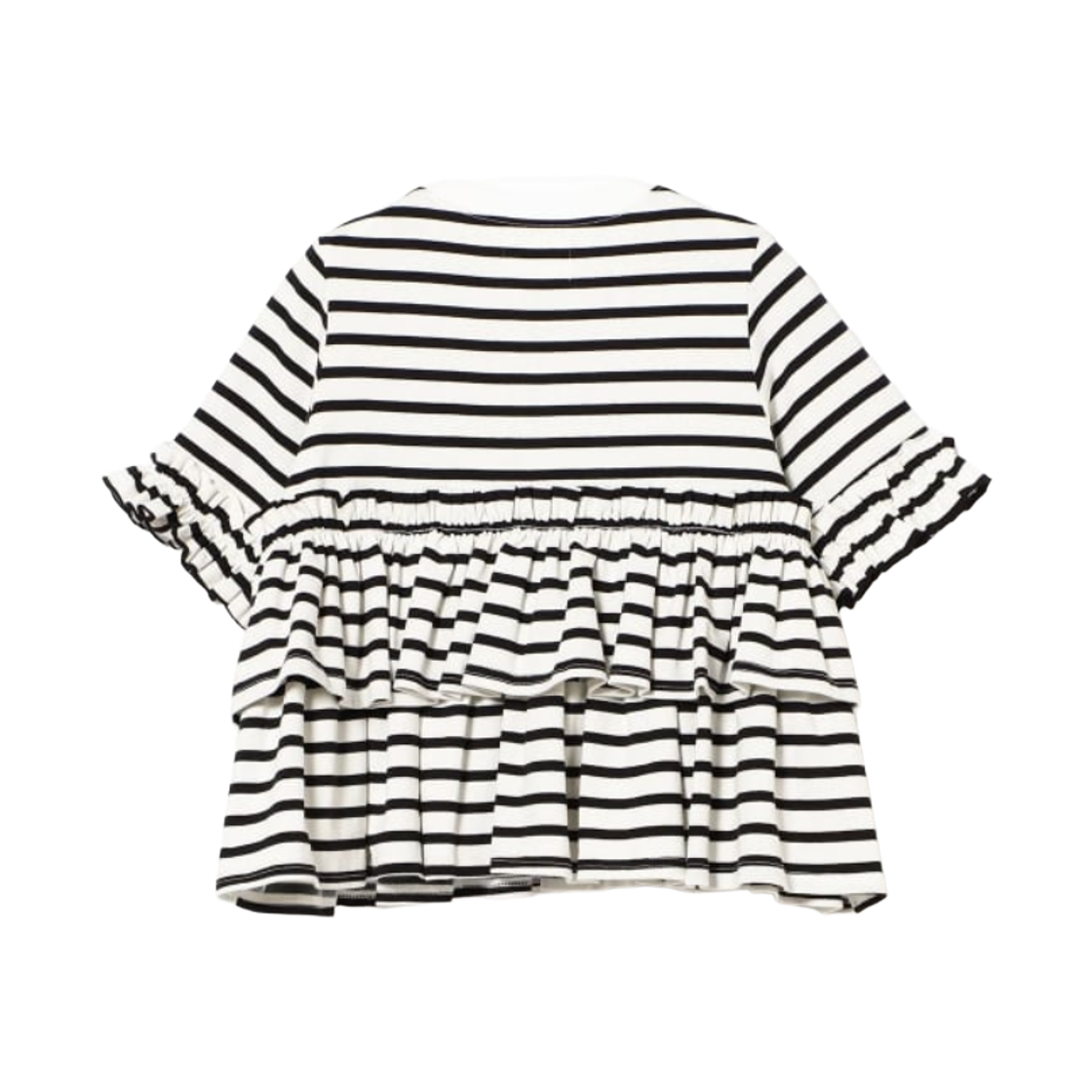 (W) 카롤리나 글레이서 스트라이프 프릴 컷 소우 탑 블랙((W) Carolina Glaser Striped Frill Cut and Sew Top Black) - 2