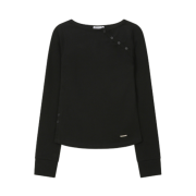 (W) Miseki Seoul Slash Button Long Sleeves Black