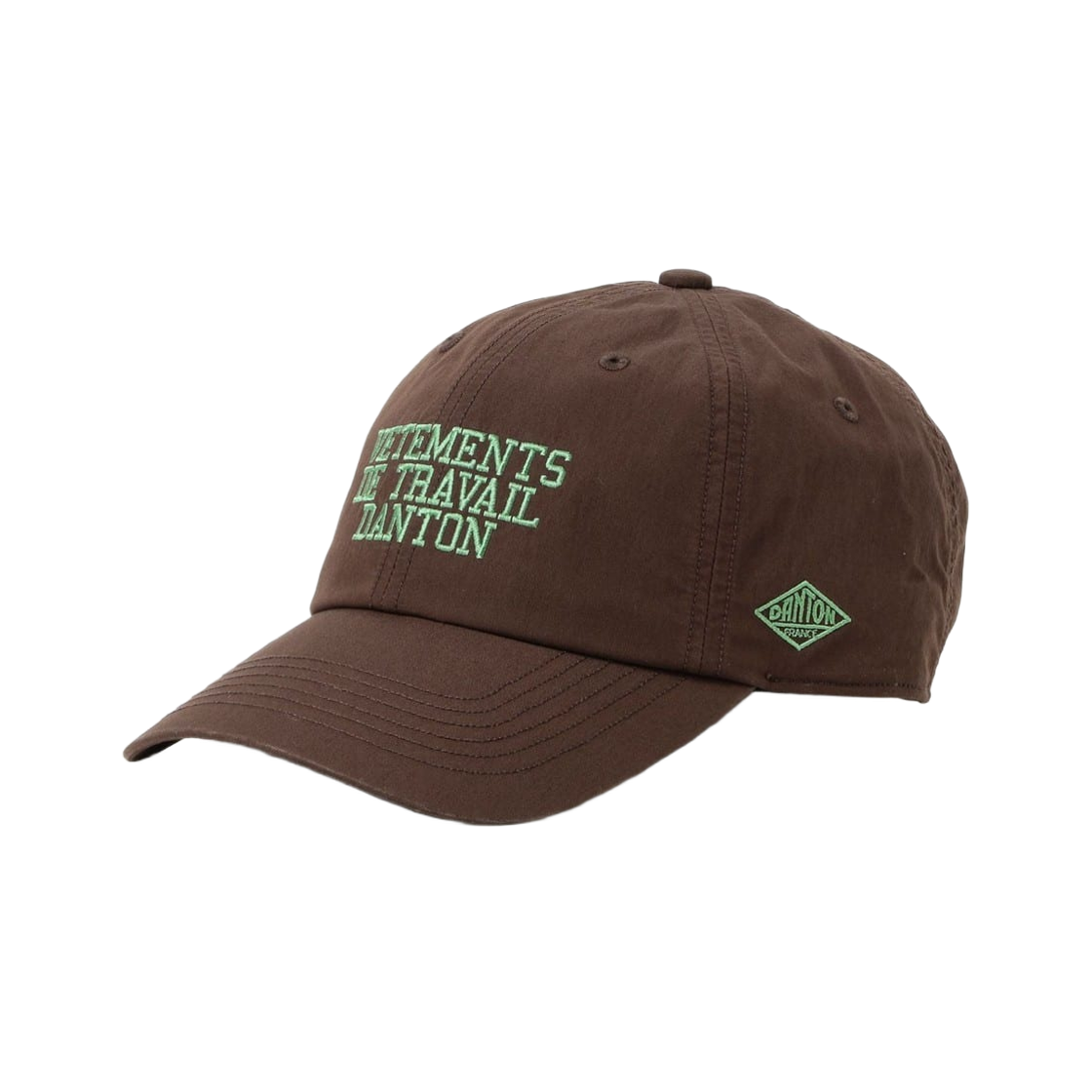 (W) 단톤 6 패널 로고 캡 190 다크 브라운 그린((W) Danton 6-Panel Logo Cap 190 Dark Brown Green)