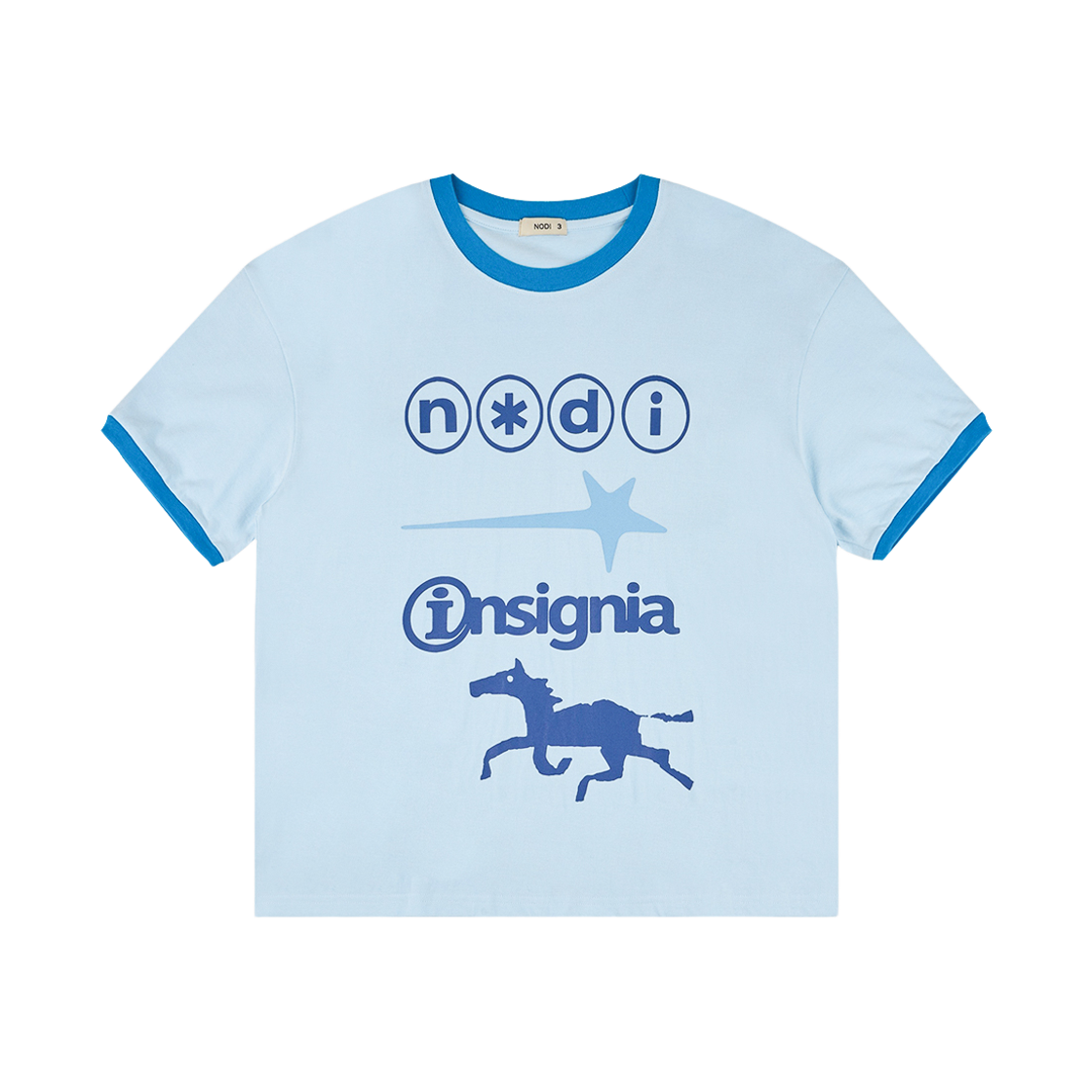 ND_CTO_015_(B/B) NODI Insignia Star Ringer Crop Tee Sky Blue