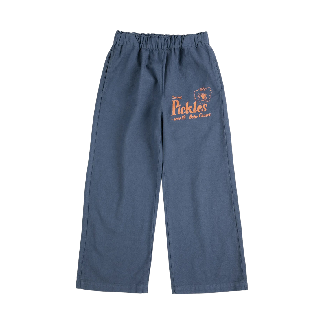 126AC090 (Kids) Bobo Choses Pickles The Dog Woven Pants Navy Blue