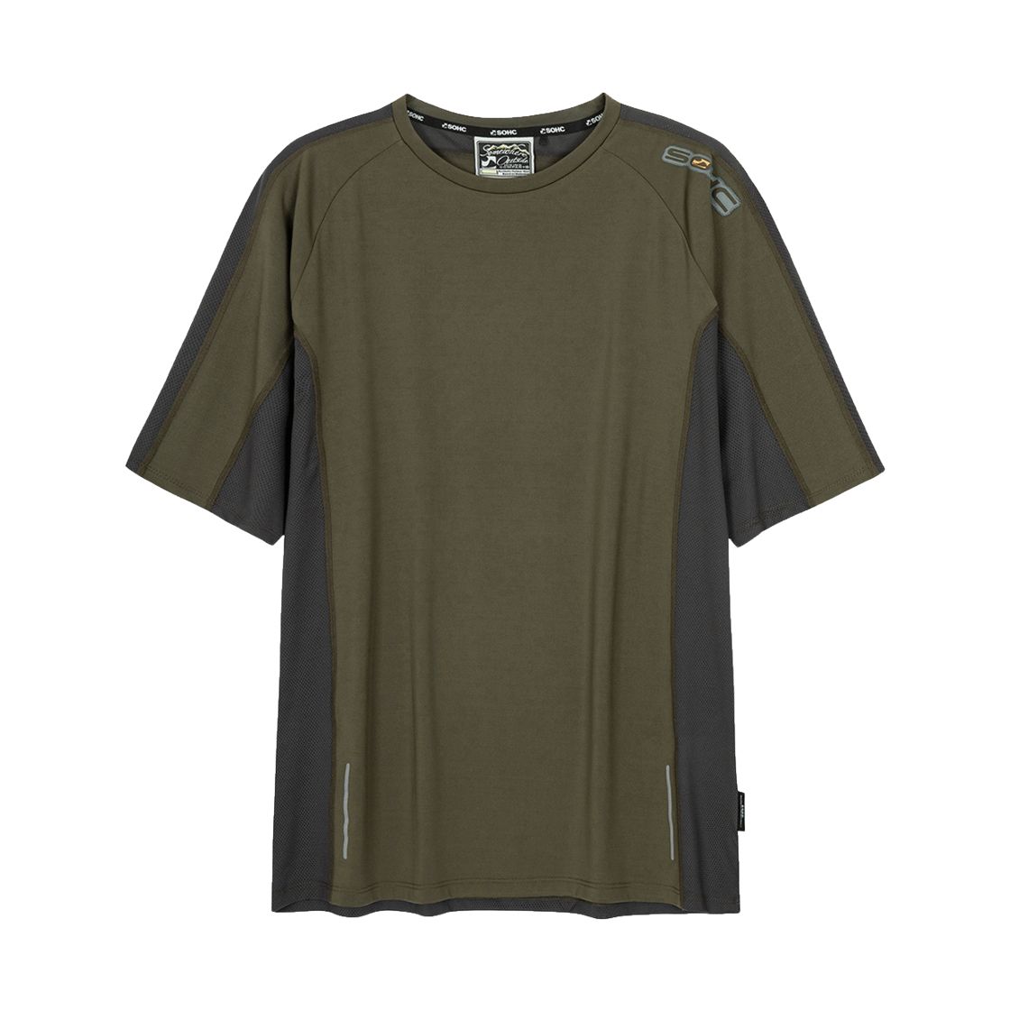 11VUT15140 SOHC Mesh Panel Hiking T-Shirt_11VUT151 Khaki
