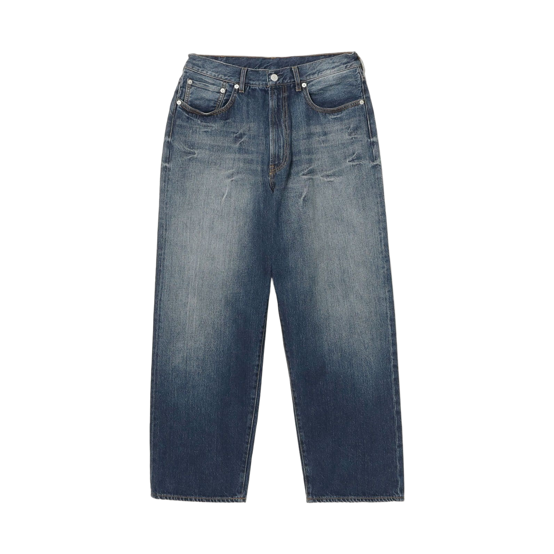 빔즈 와이드 데님 팬츠 인디고 유즈드(Beams Wide Denim Pants Indigo Used) - 1