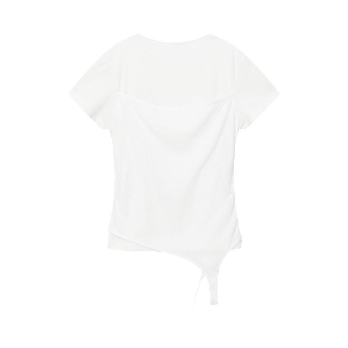 (W) 미세키서울 스트링 레이어드 니트 탑 화이트((W) Miseki Seoul String Layered Knit Top White) - 2