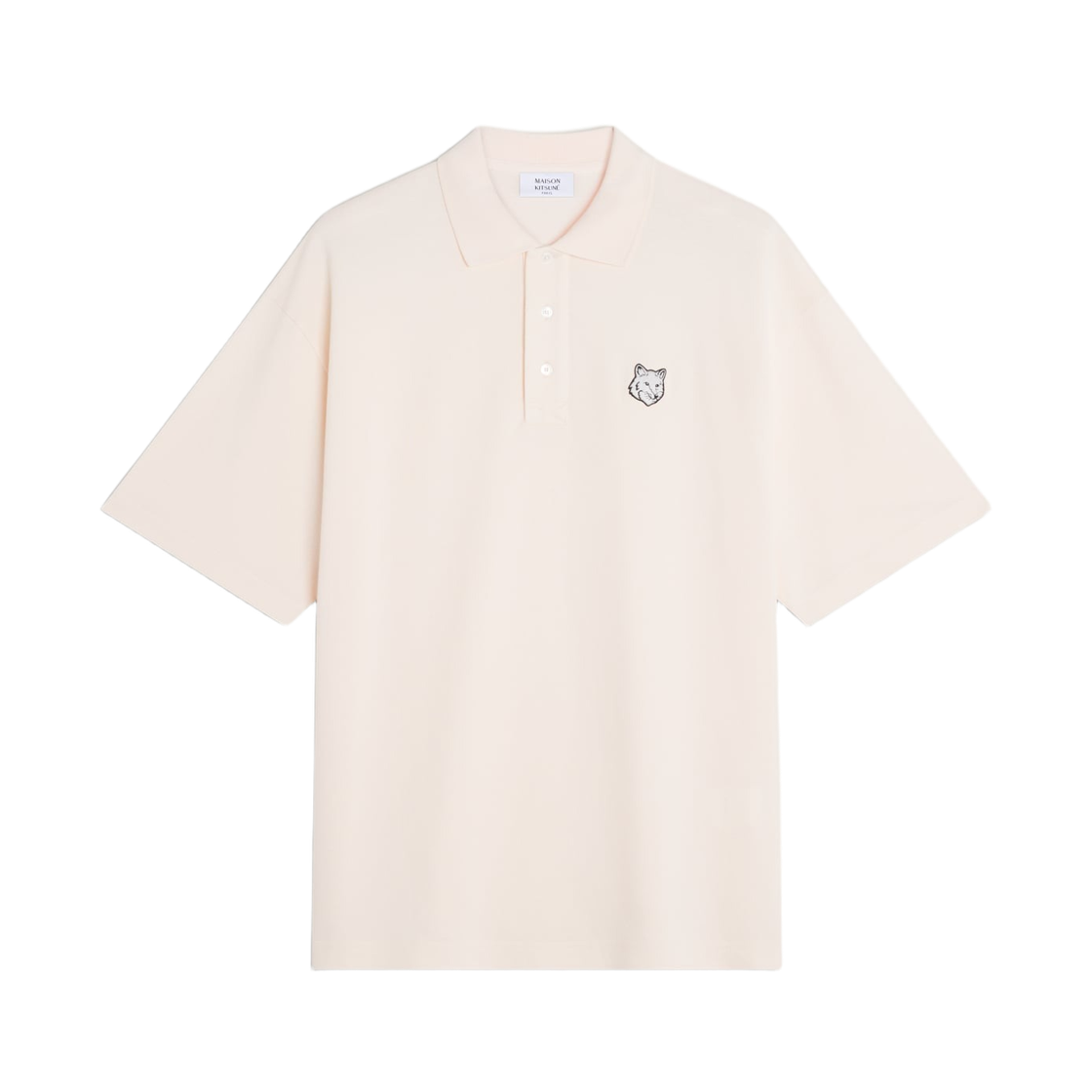 PM00211KP0001-0448 Maison Kitsune Fox Head Oversize Polo Mauve