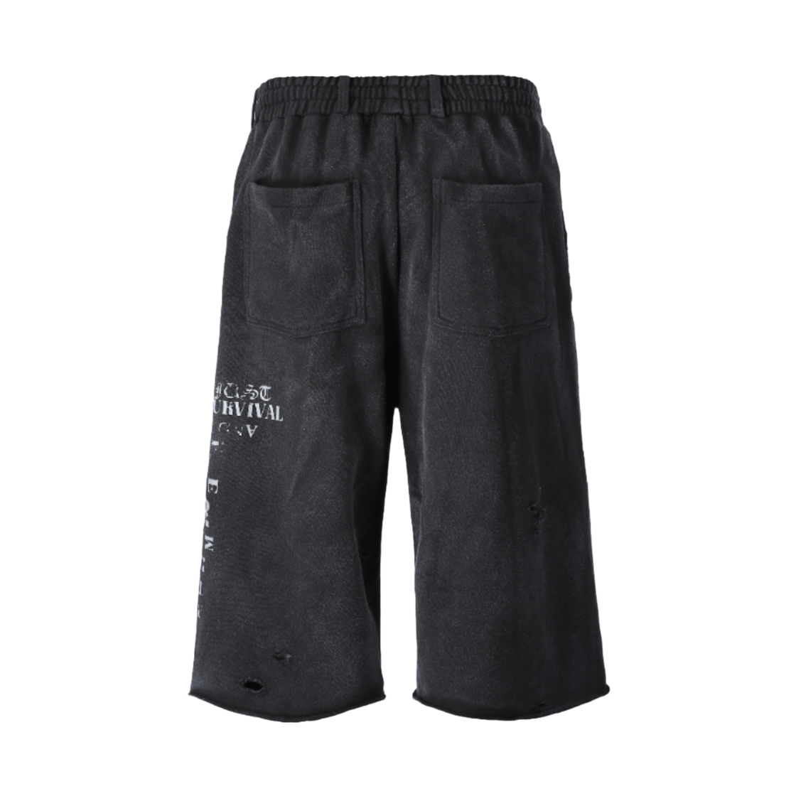 톤얼타이드 메시아 크로스 스웻 버뮤다 팬츠 블랙(tornortied Messiah Cross Sweat Bermuda Black) - 4