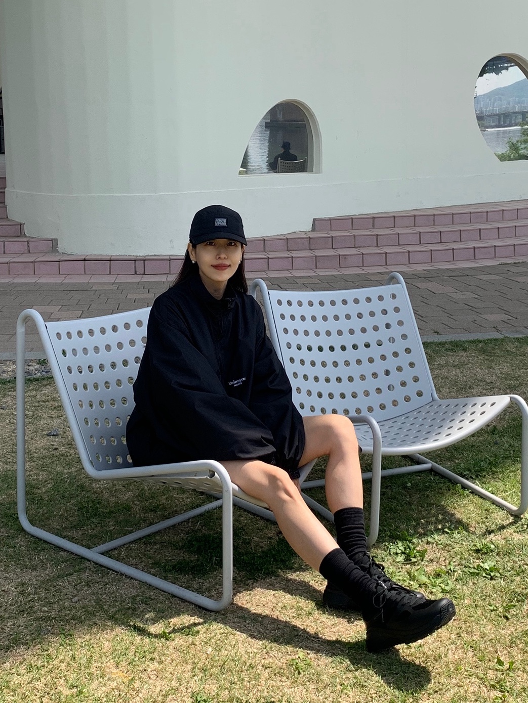 Supreme x Marithe Francois Girbaud Sport Camp Cap Black - 25SS, Undermycar Mu.24 Anti Fxxking Logo Play Crop Zip-up Jacket Black 착용 스타일 - 1