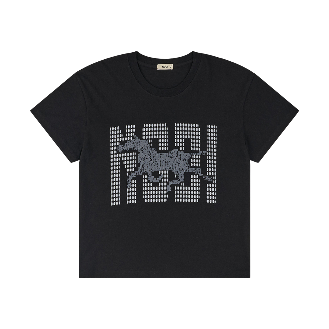 ND_CTO_013_BK NODI Loading Horse Crop Tee Black