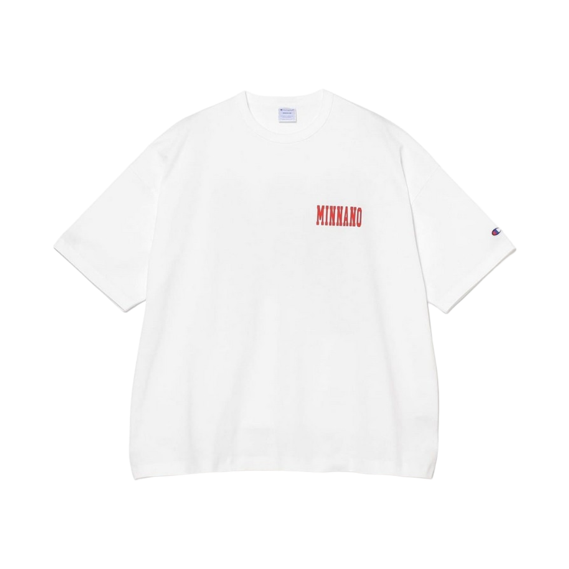 빔즈 x 챔피온 x 민나노 프린트 티셔츠 화이트(Beams x Champion x Min-Nano Print T-Shirt White)