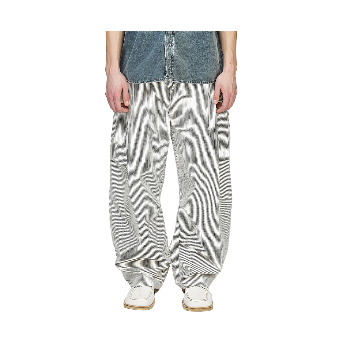 더그레이티스트 스트라이프 와이드팬츠 화이트(The Greatest Stripe Wide Pants White) - 2