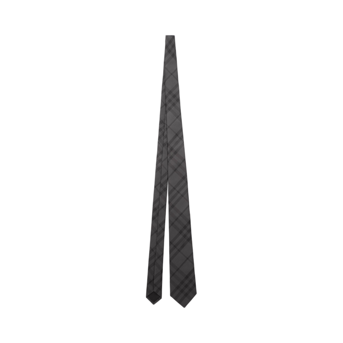 8129046 Burberry Check Silk Tie Coal Grey