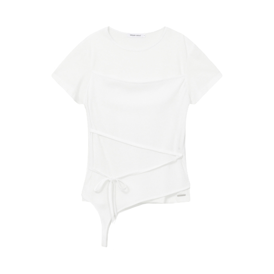 - (W) Miseki Seoul String Layered Knit Top White