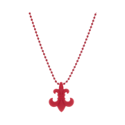 Chrome Hearts Silichrome BS Fleur Pendant Red