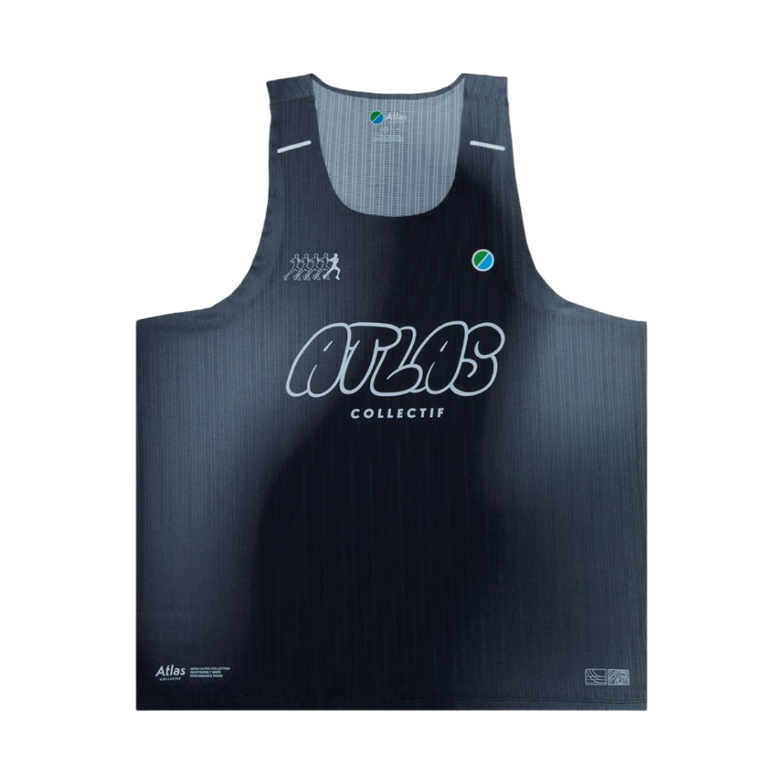 아틀라스 콜렉티프 에리아 울트라 남성 레이스 싱글렛 블랙(Atlas COLLECTIF Aeria Ultra MENS Race Singlet BK)