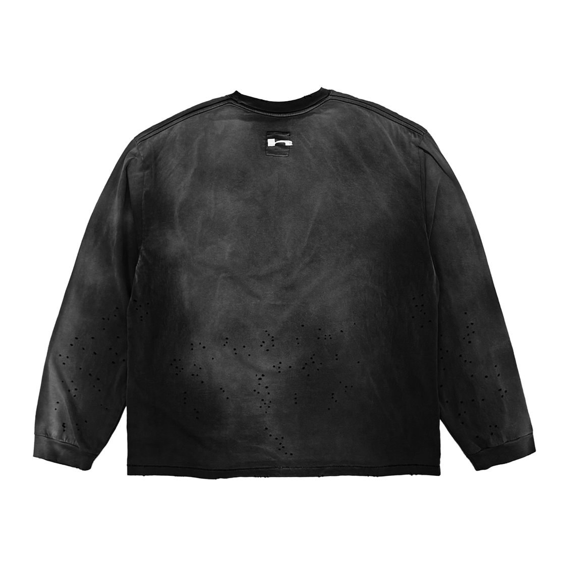 홈리스 디스트레스 빈티지 롱슬리브 워시드 블랙(Hommless Distressed VTG LS Washed Black) - 2
