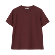 Millo Archive Texture Crop U Neck T-Shirt Burgundy