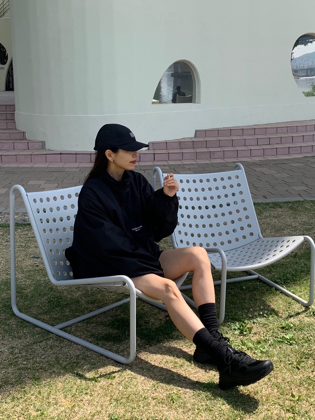 Supreme x Marithe Francois Girbaud Sport Camp Cap Black - 25SS, Undermycar Mu.24 Anti Fxxking Logo Play Crop Zip-up Jacket Black 착용 스타일 - 2