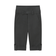 (W) Miseki Seoul Rolled Button Capri Pants Charcoal