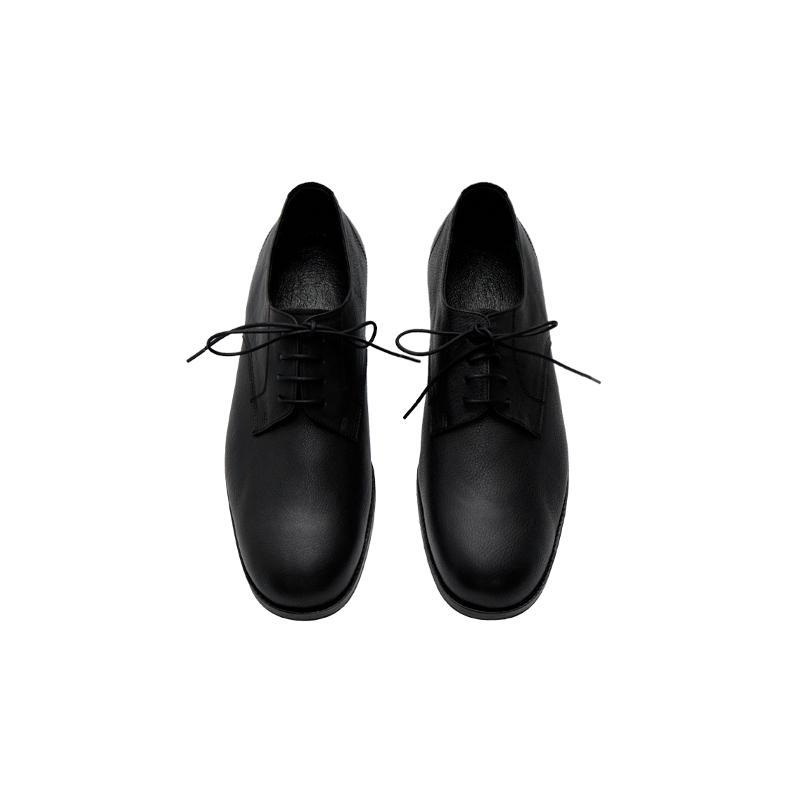 [프리오더] 폴리테루 그레인 토 더비 슈즈 블랙([프리오더] Polyteru Grain Toe Derby Shoes Black) - 3