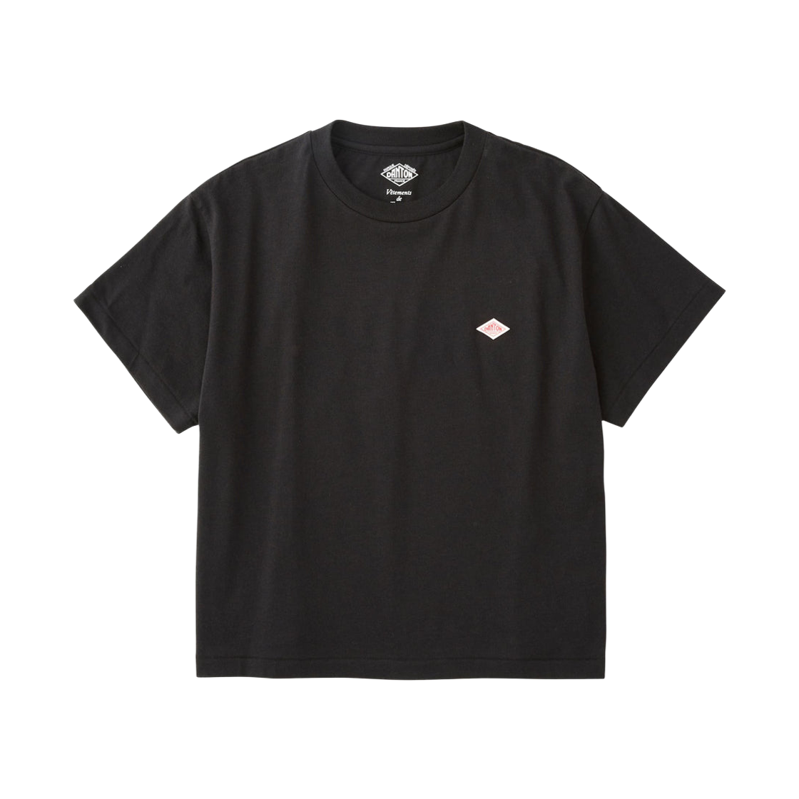 DT-C0408 (W) Danton Short Sleeve Cropped T-Shirt Black