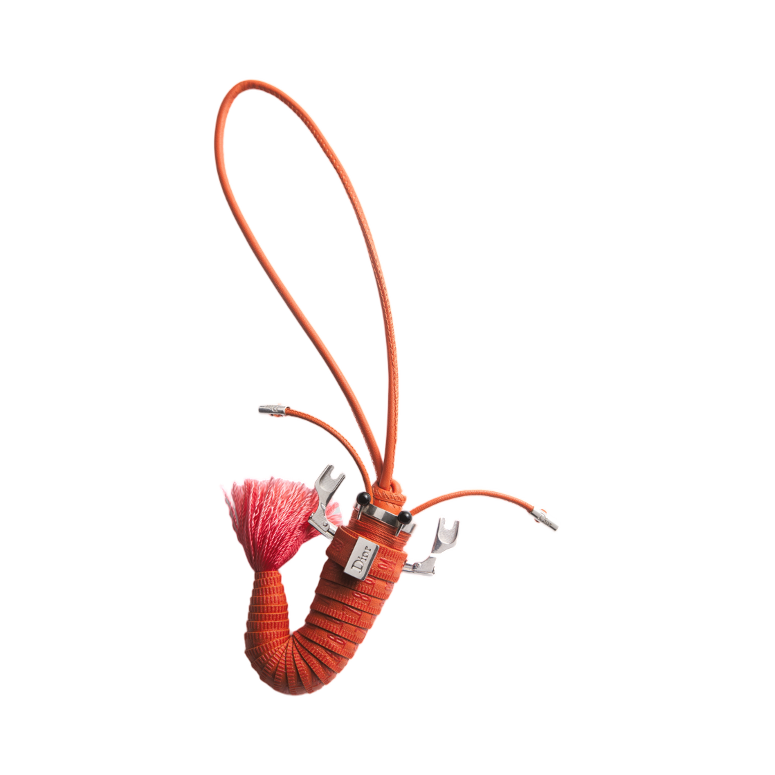 2ESKH662GTR-H125 Dior Crawfish Bag Charm Calfskin And Finish Brass Orange