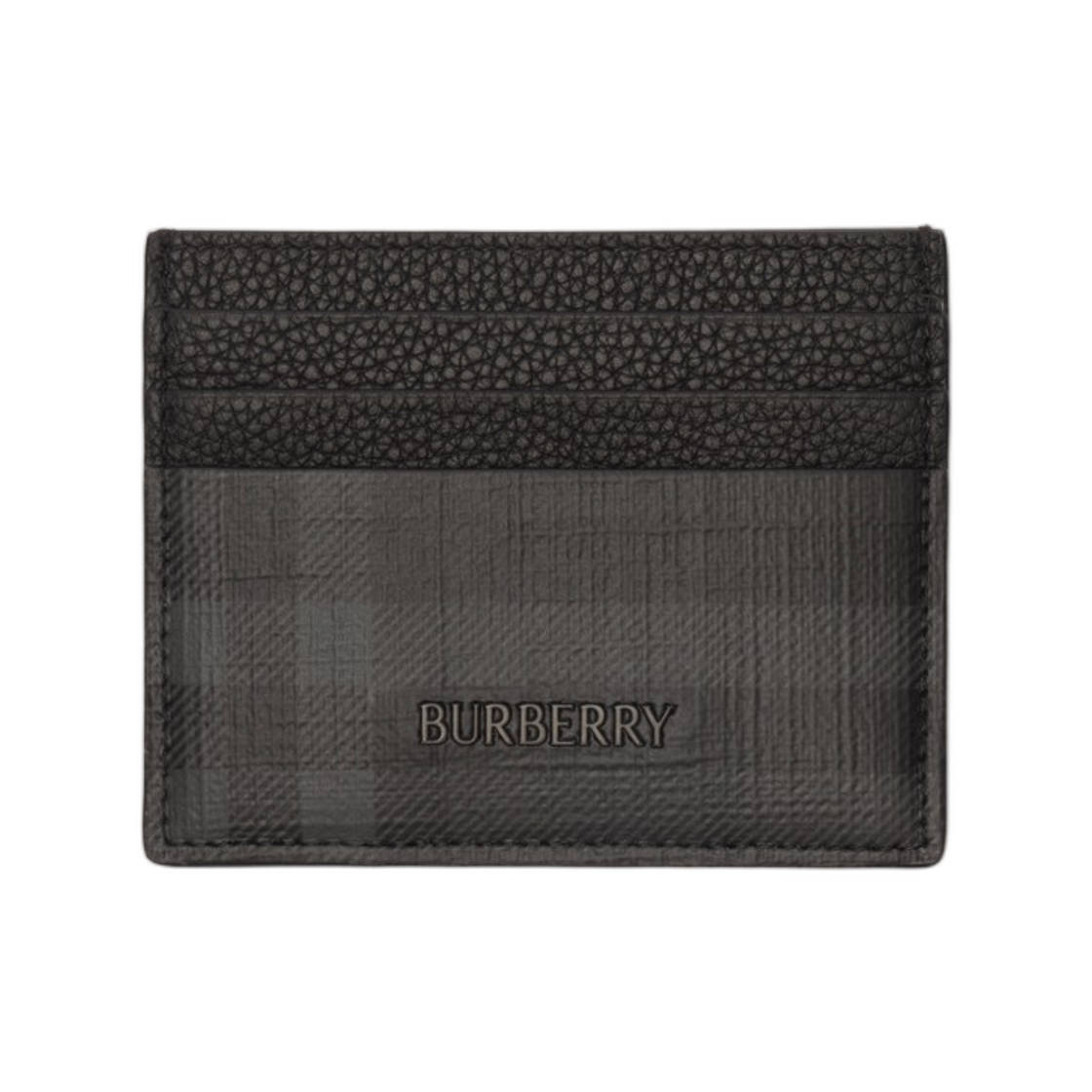 8127867 Burberry City Check Card Case Iron Grey