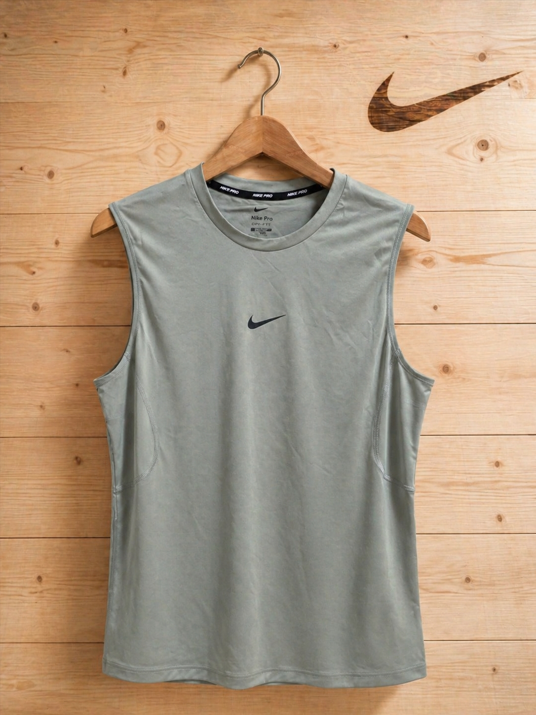 Nike Pro Dri-Fit Tight Fitness Top Light Army Black - Asia 착용 스타일