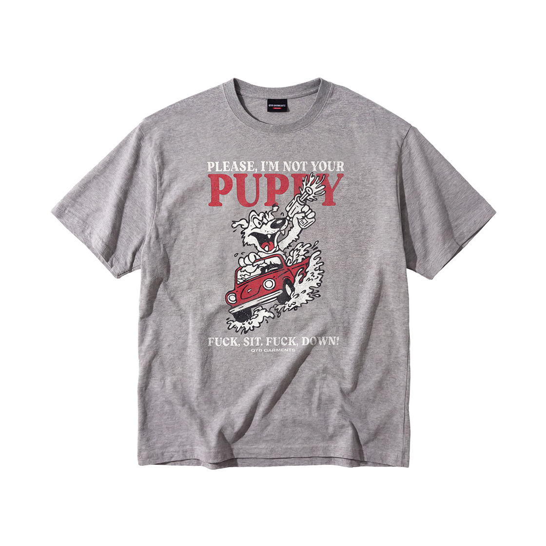 큐티에잇 가먼츠 배드 퍼피 워시드 티 그레이(QT8 GARMENTS Bad Puppy Washed Tee Grey) - 1