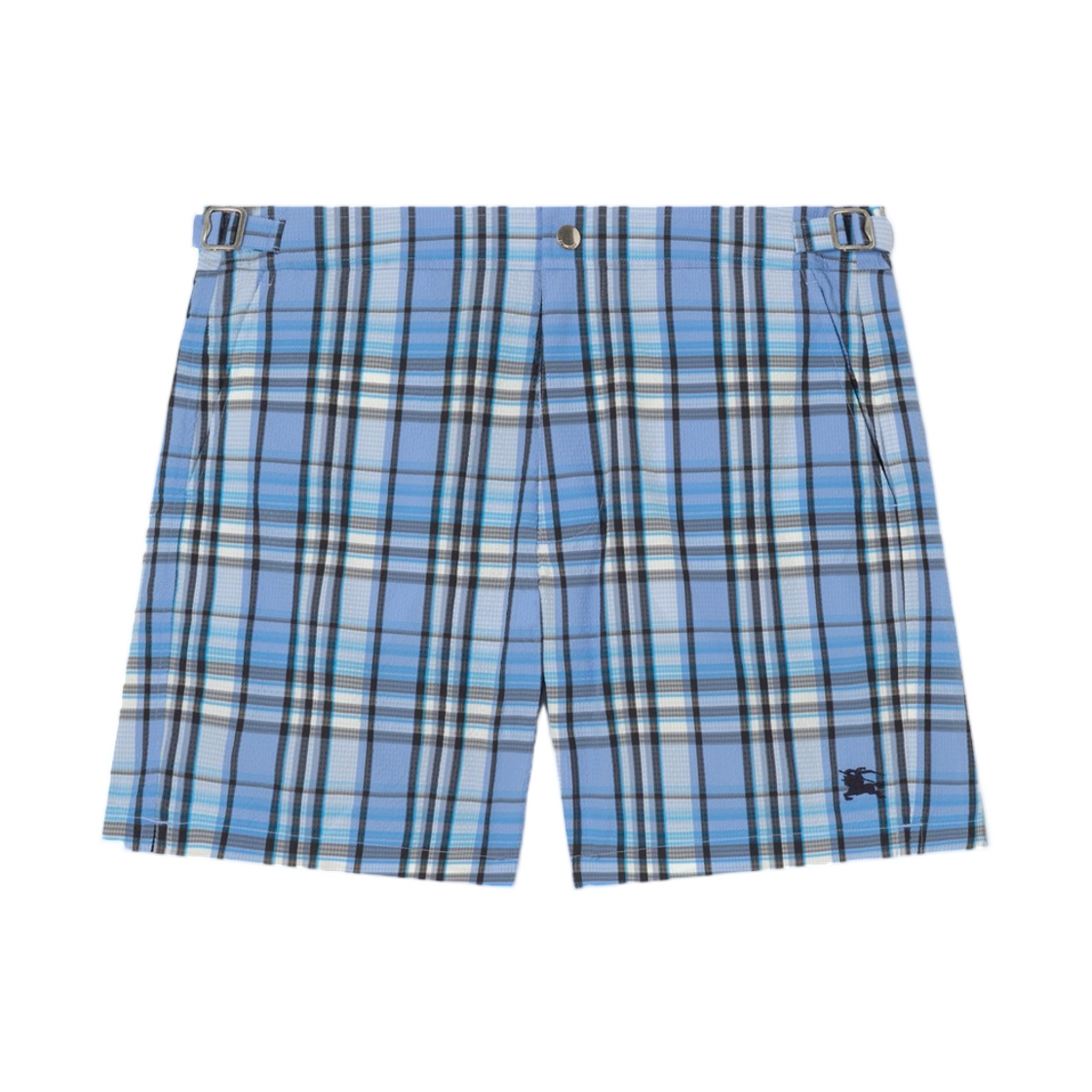8123341 Burberry Check Seersucker Swim Shorts Cornflower Blue
