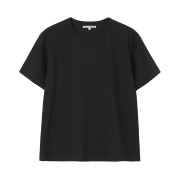 Millo Archive Texture Crop U Neck T-Shirt Black