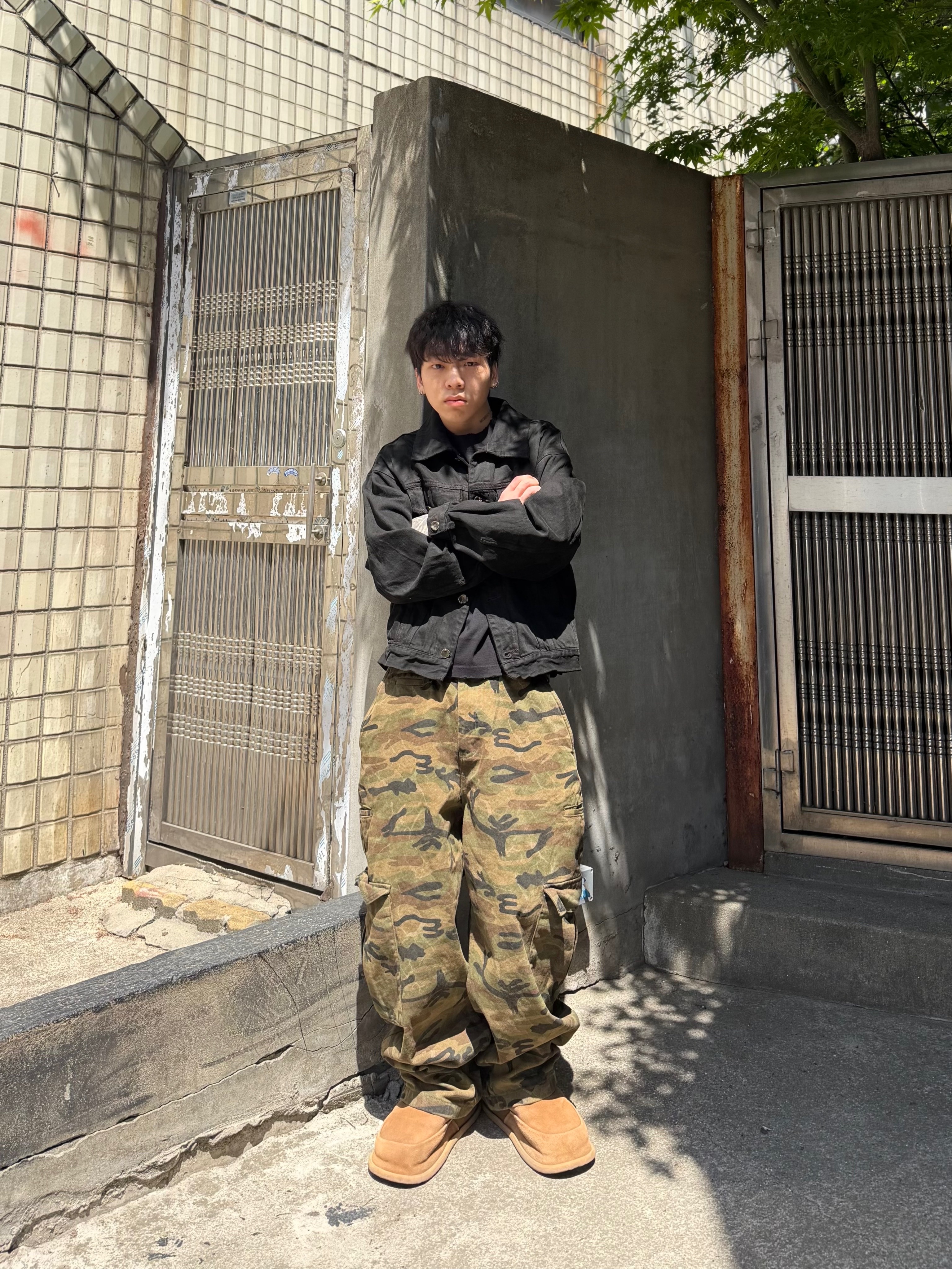 NONPARKING X kinchi N Road Boots Brown 착용 스타일 - 4