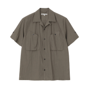Millo Archive Texture Brushed Roll Up Half Shirt Ash Brown