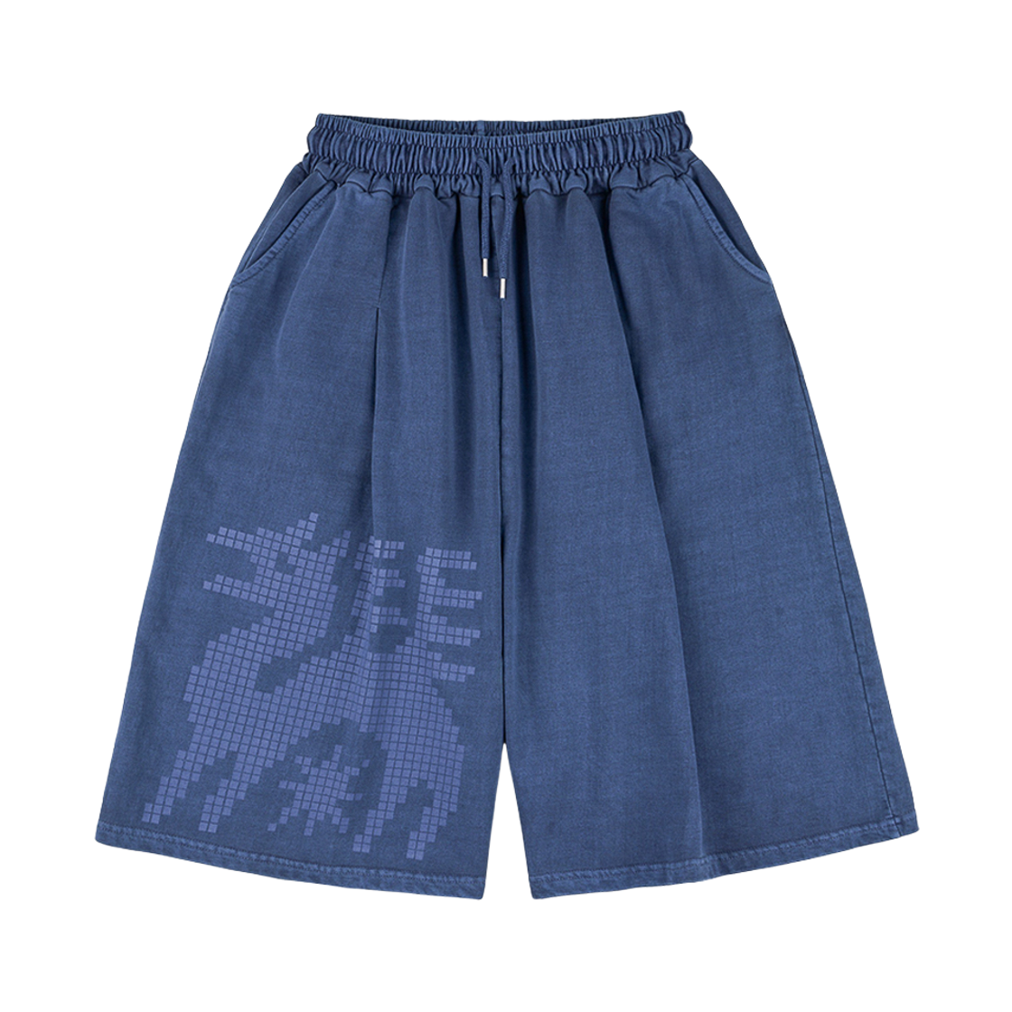 ND_PT_001_NV(P) NODI Final Boss Dragon Pigment Bermuda Pants Navy