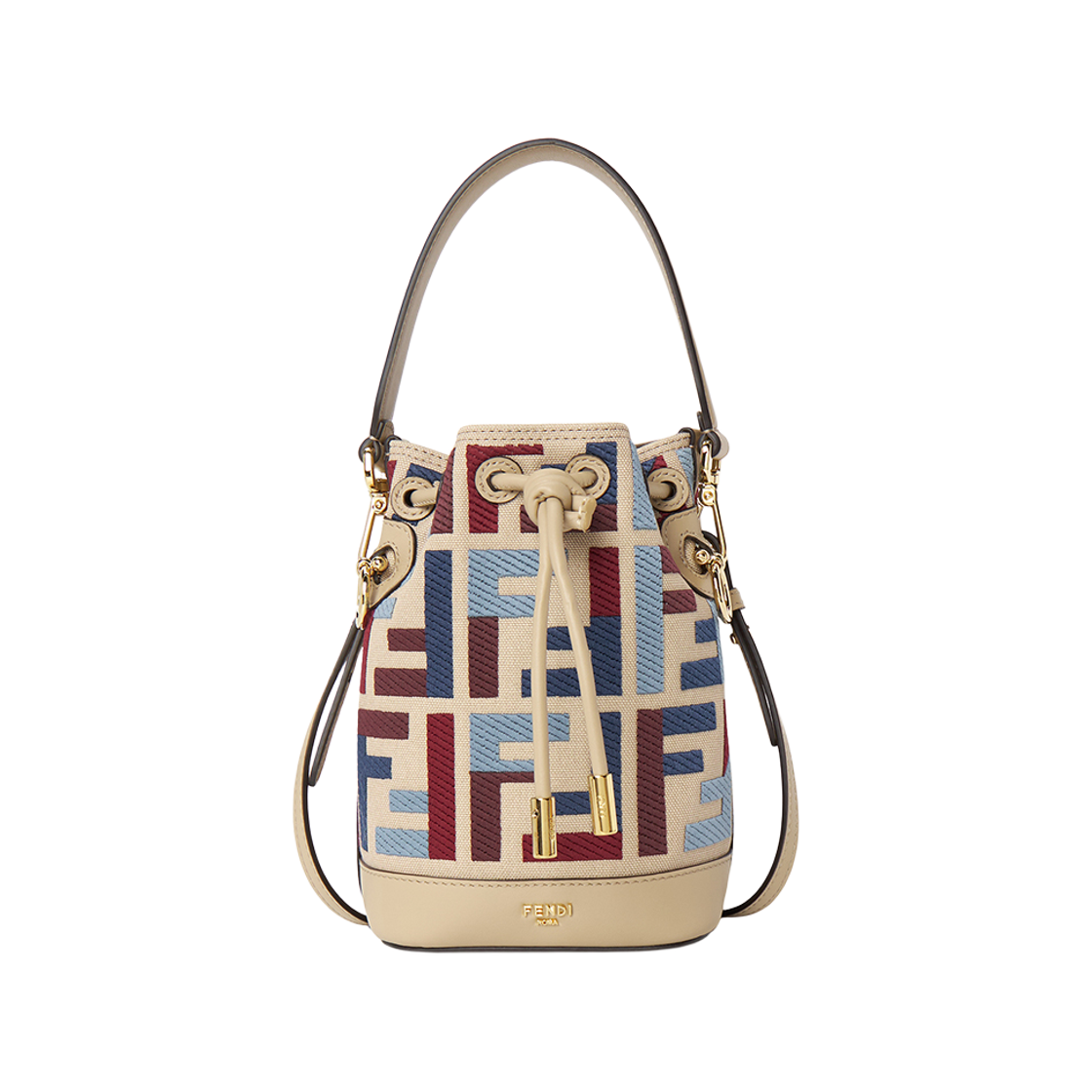 펜디 몬트레조 FF 자수 캔버스 미니백 멀티컬러(Fendi Mon Tresor Canvas Mini Bag with FF Embroidery Multicolor)