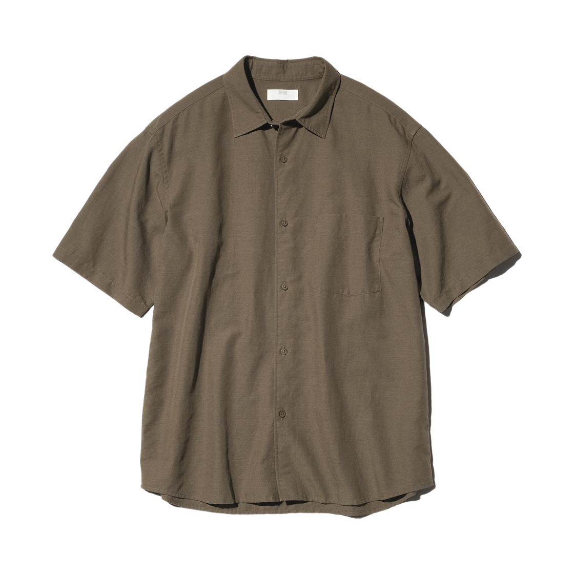 482502-37 Uniqlo Cotton Linen Shirt Brown