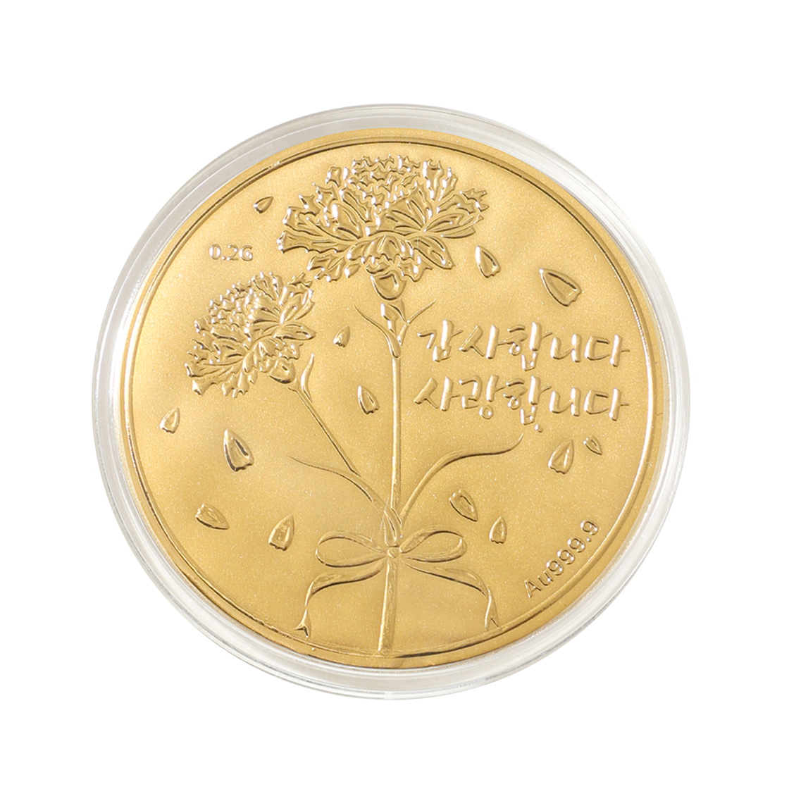 국제표준금거래소 카네이션 순금 코인 골드바 0.2g(International Standard Gold -Solid Gold Coin Gold Bar 0.2g)