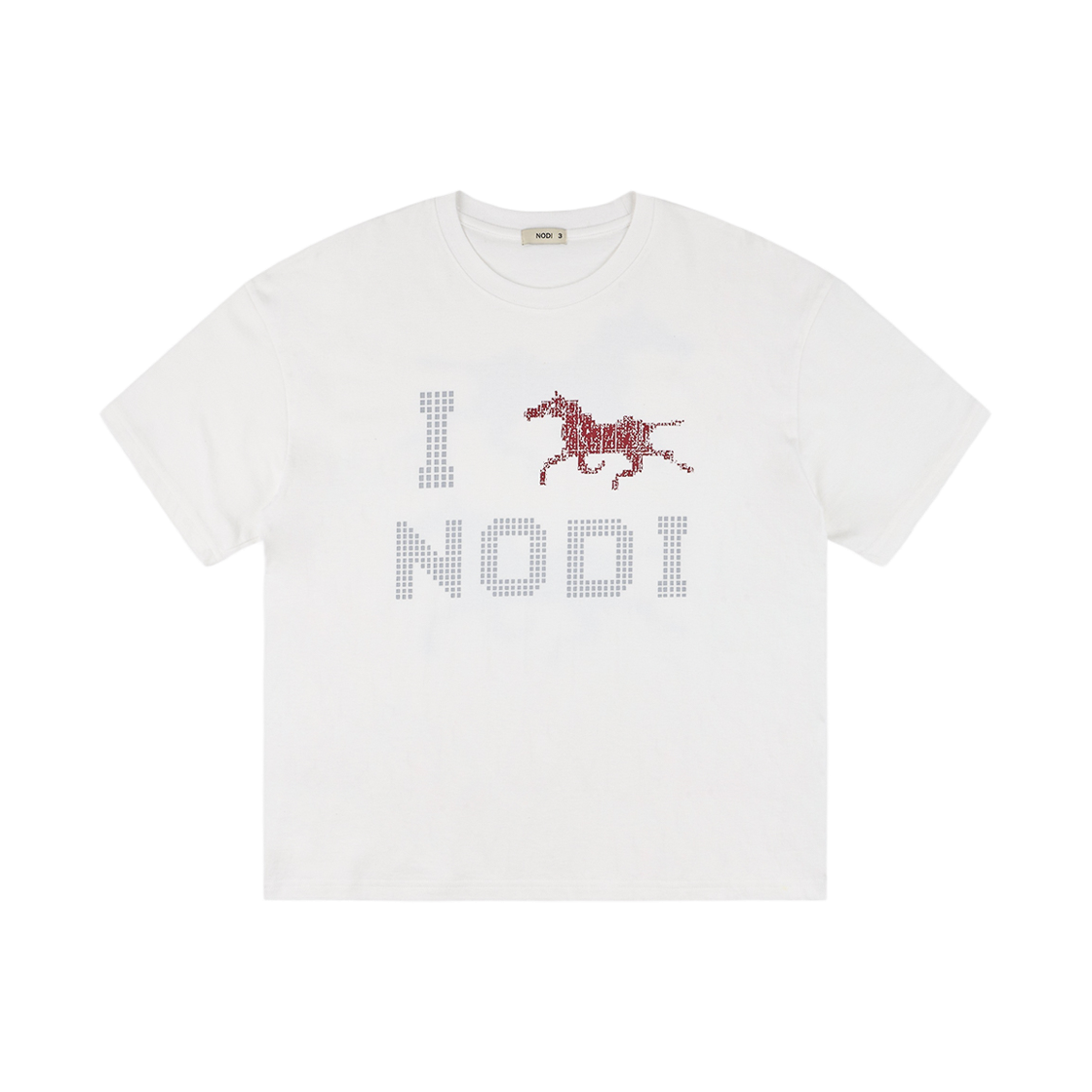 노디 시스템 에러 호스 크롭 티 아이보리(NODI System Error Horse Crop Tee Ivory) - 1