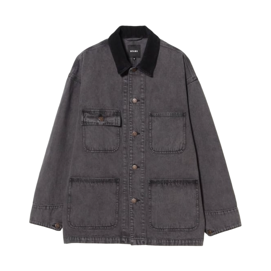 빔즈 페이드 루즈 커버올 블랙(Beams Fade Loose Coverall Black) - 1