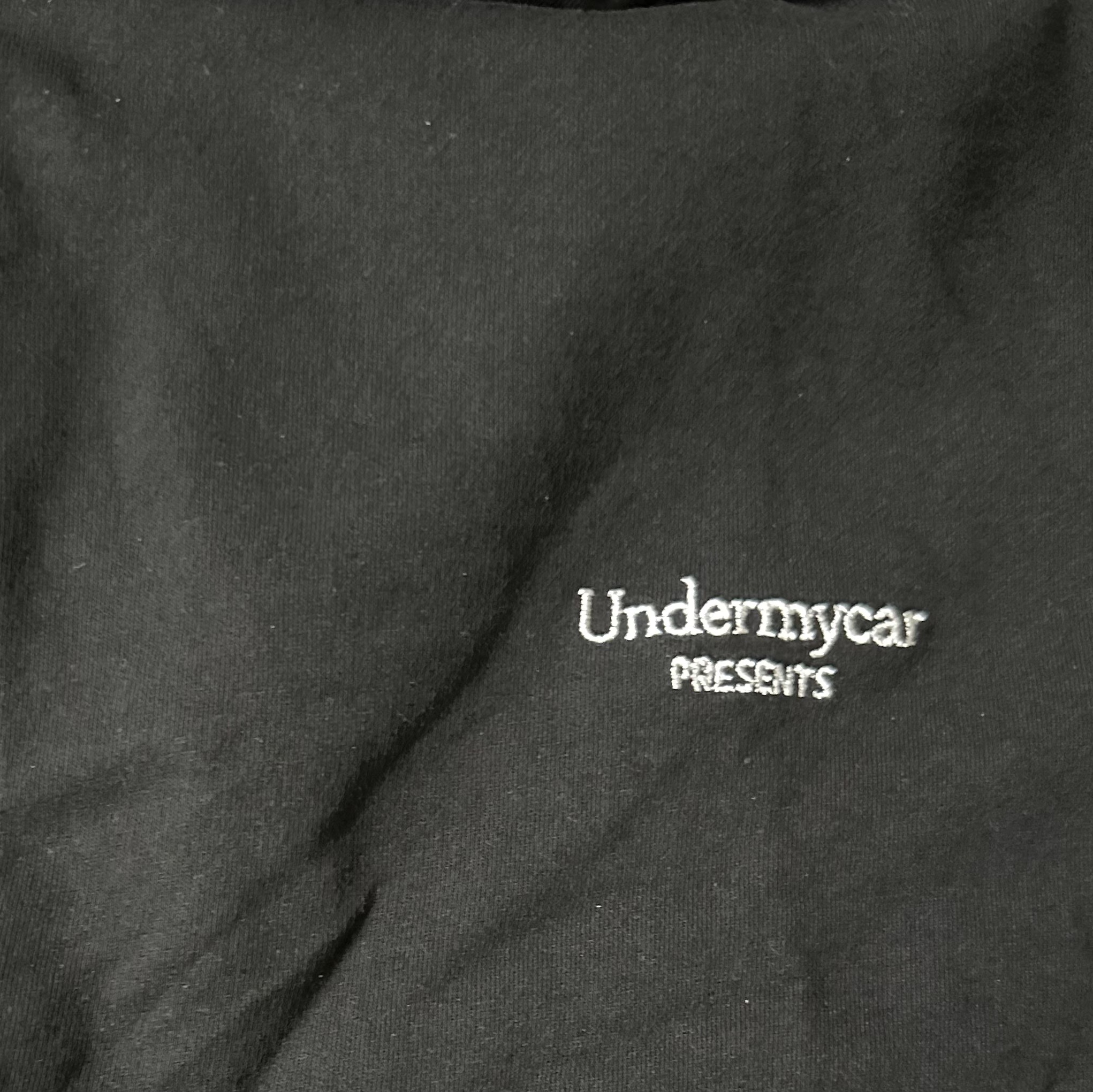 Undermycar Mu.22 Anti Fxxking Logo Play Slim Inner Hood Zip-up Black 착용 스타일 - 2