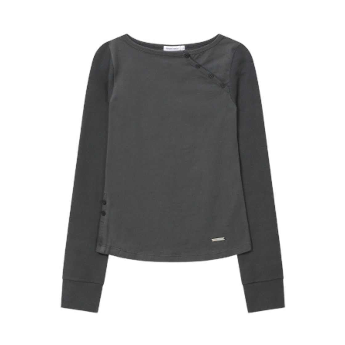 - (W) Miseki Seoul Slash Button Long Sleeves Charcoal