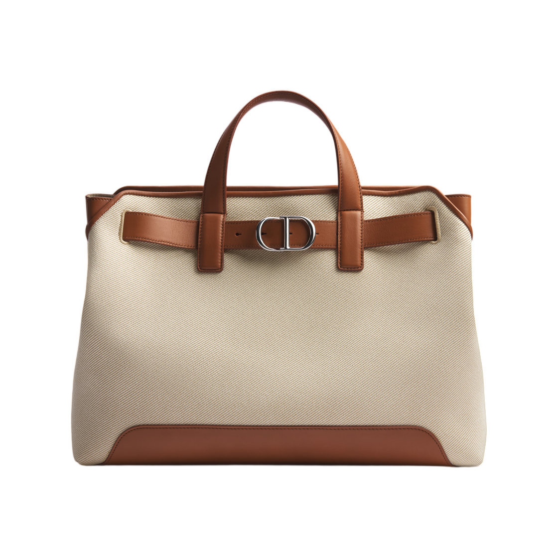 1LLSH335YBY-H173 Dior Medium Dior Normandie Tote Cotton Canvas And Smooth Calfskin Beige Tan