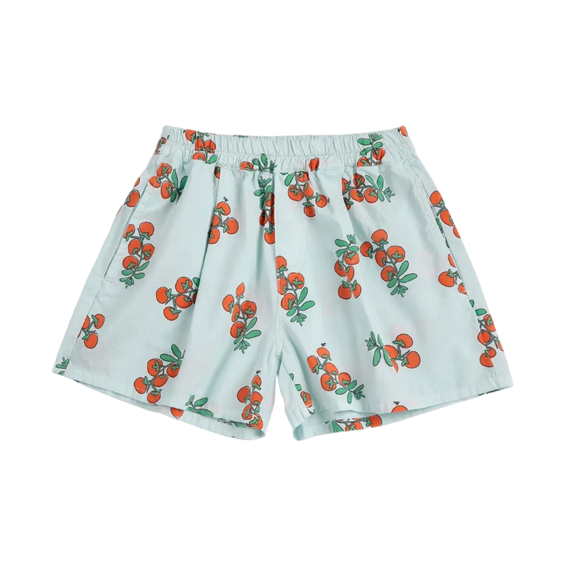 (키즈) 보보쇼즈 쥬시 토마토 우븐 쇼츠 라이트 블루((Kids) Bobo Choses Juicy Tomatoes Woven Shorts Light Blue) - 1