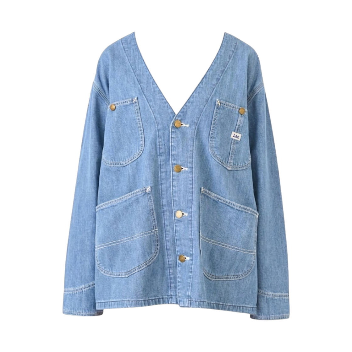 프릭스 스토어 x 리 칼라리스 자켓 삭스 블루(Freak's Store x Lee Collarless Jacket Sax Blue)