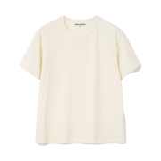 Millo Archive Texture Crop U Neck T-Shirt Cream